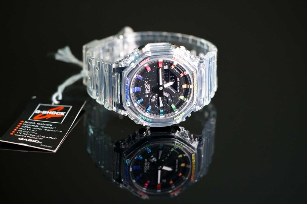 Casio G-Shock GA-2100 CasiOak Crystal Jellyfish Rainbow. Nowy. Mod