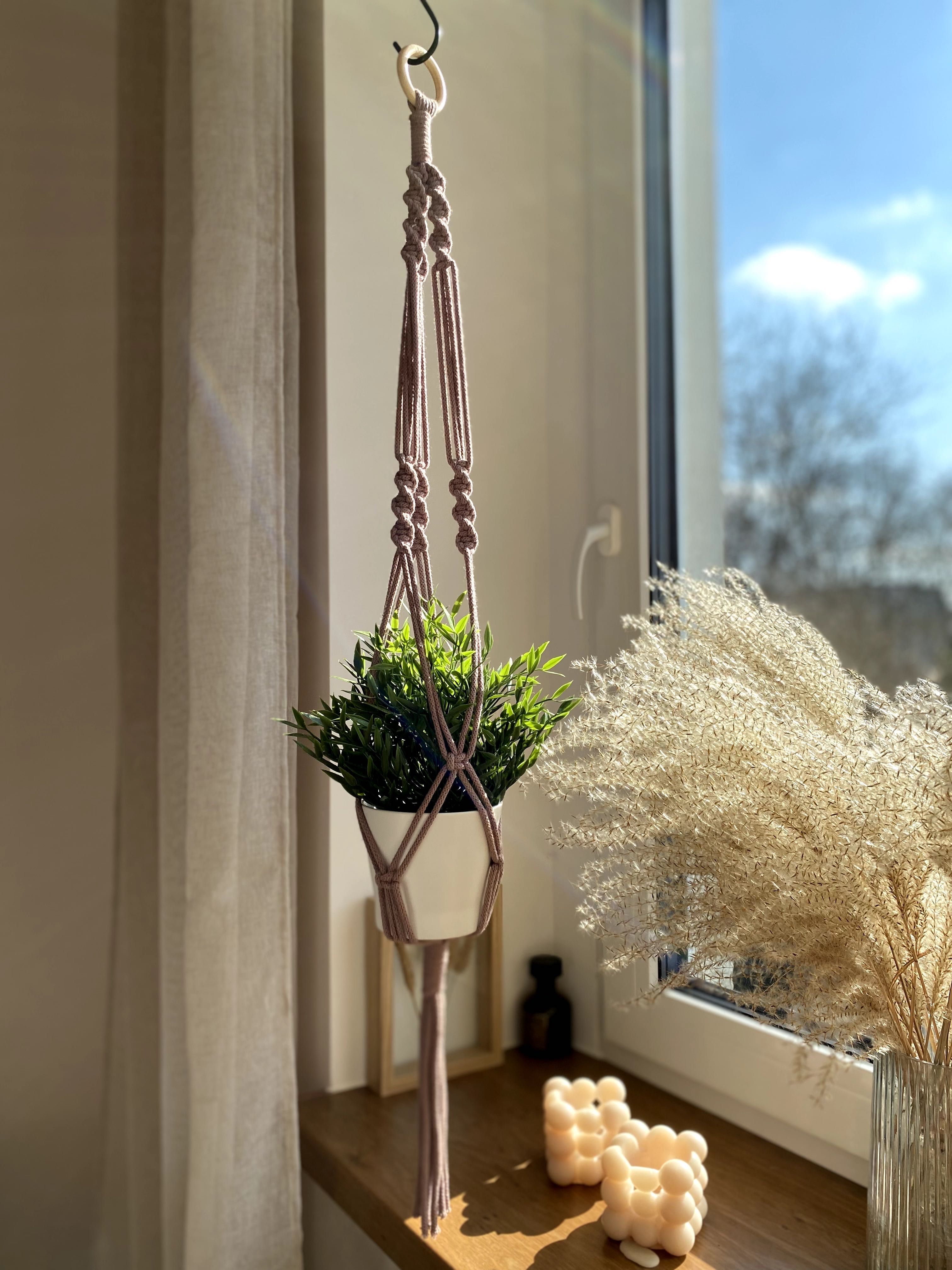 Kwietnik makrama wiszący, prezent, boho kwietnik, dowolne kolory