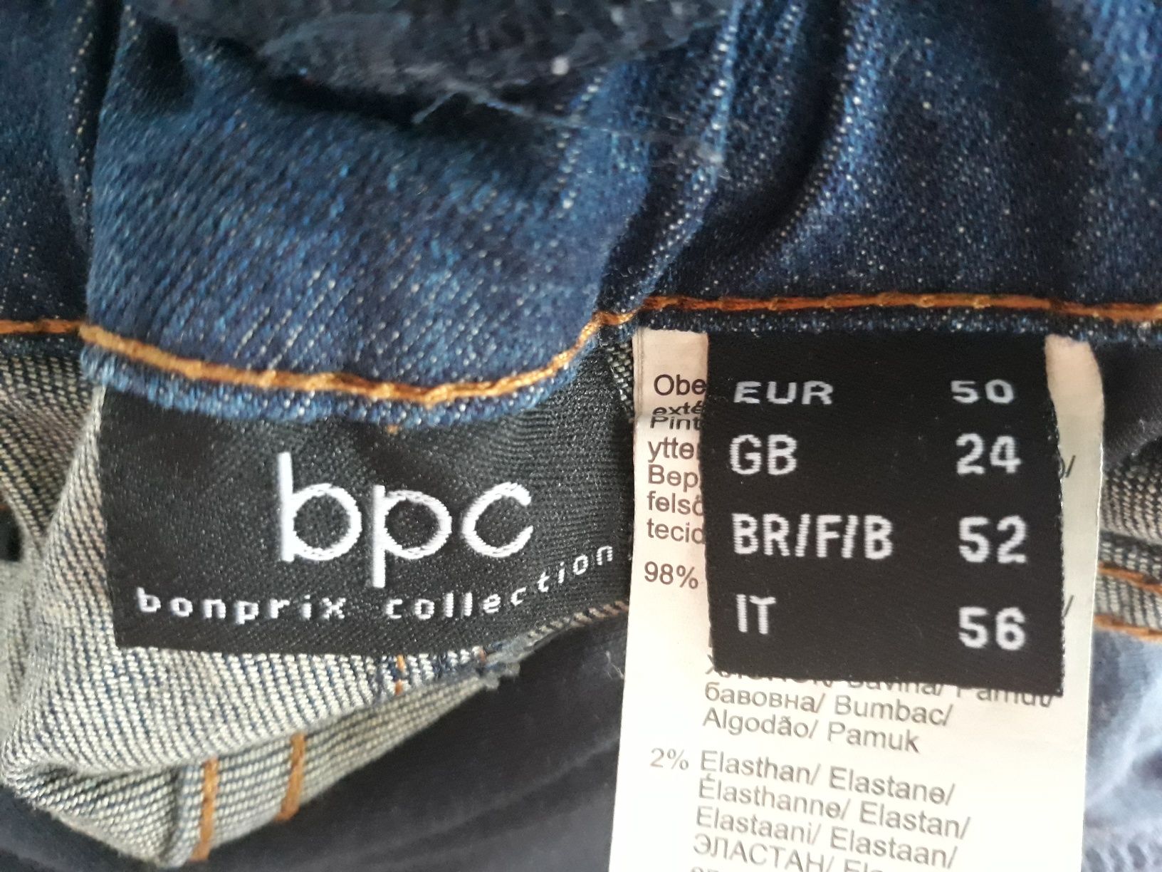 Duże ciążowe jeansowe spodenki rozm. 50 XXXL Bonprix