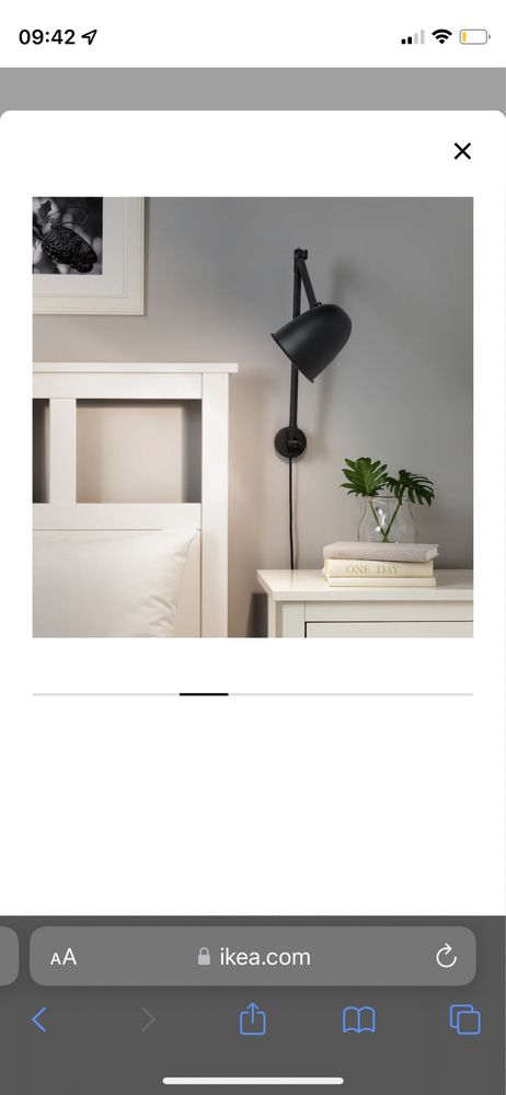 Lampa biurkowa/ścienna, czarny IKEA SKURUP 204.711.41