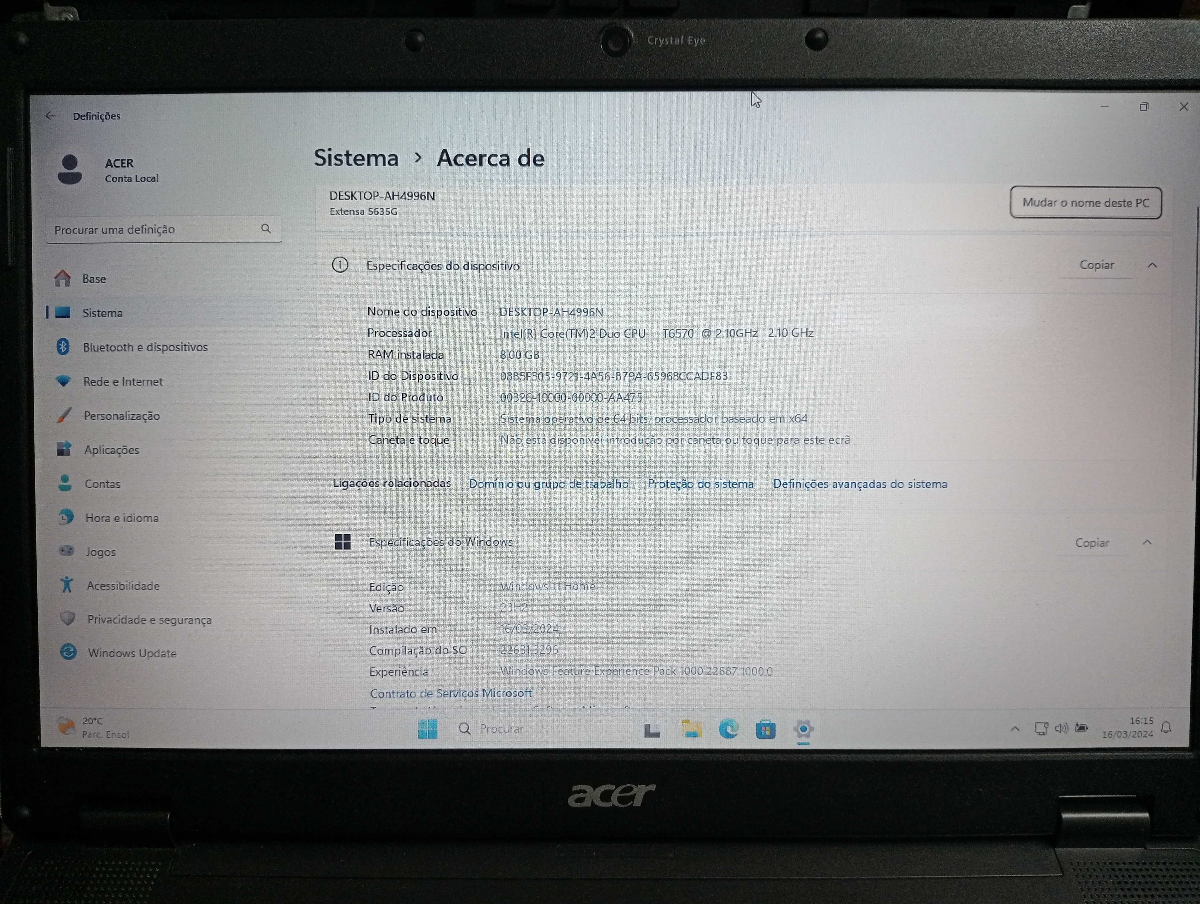 Acer Extensa 5635G