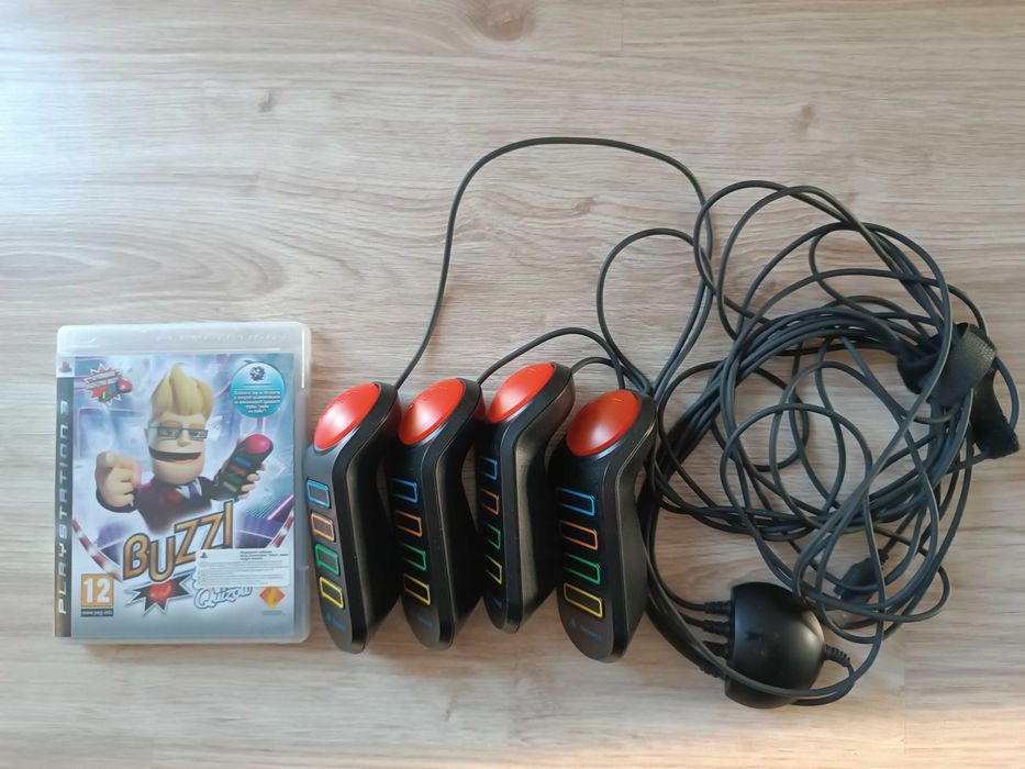 Buzzery, przewodowe kontrolery BUZZ + GRA PS3