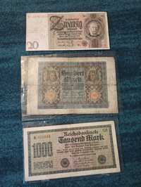 Cztery banknoty niemieckie
