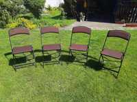 Krzesła skladane do domu, na balkon, taras, ogród - komplet - 4 sztuki