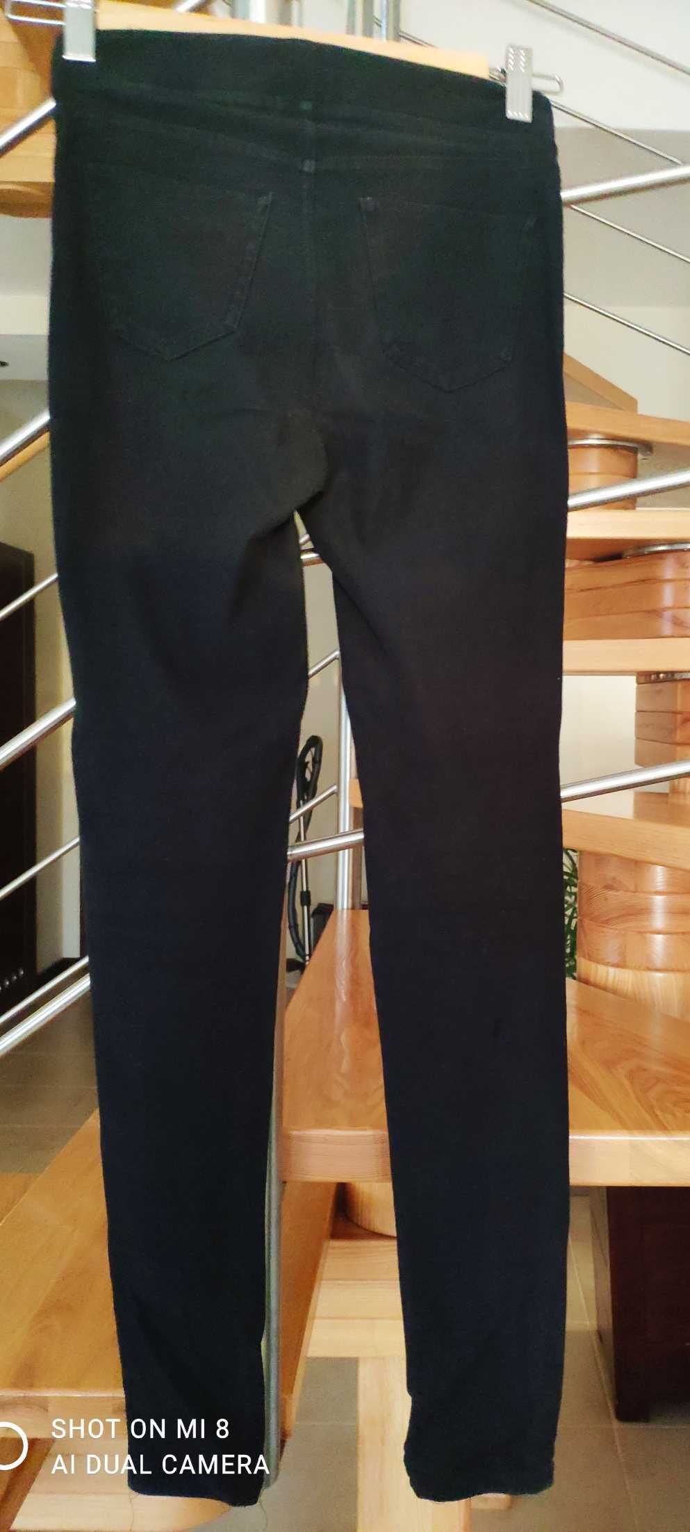 Legginsy tregginsy spodnie czarne z cekinami H&M 158