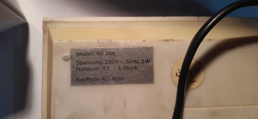 stary zegarek budzik elektroniczny WE-268 Kaufhalle AG Koln