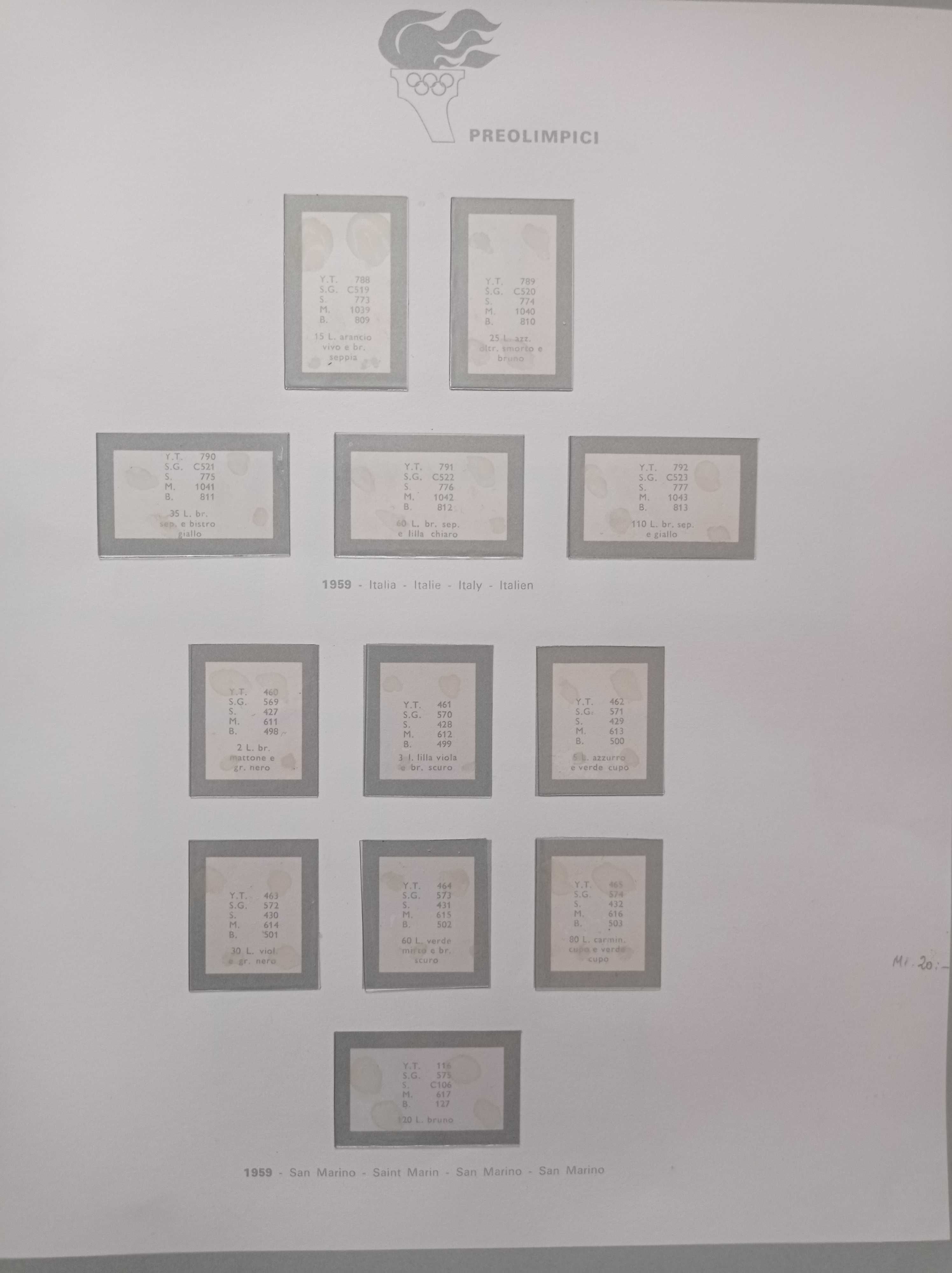 Klasery  na znaczki - Olimpiady 1896 - 1960 - Olimpic Games.