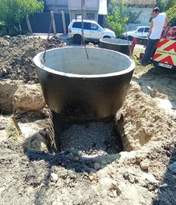 Септик з бетонних кілець, каналізація, яма монтаж 3.5/6/8/10/12/25 куб