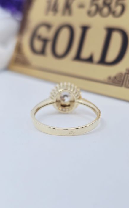 Złoty pierścionek z oczkiem próba 585 14k