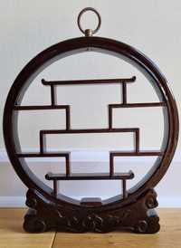 Tradycyjna chińska okrągła drewniana półka