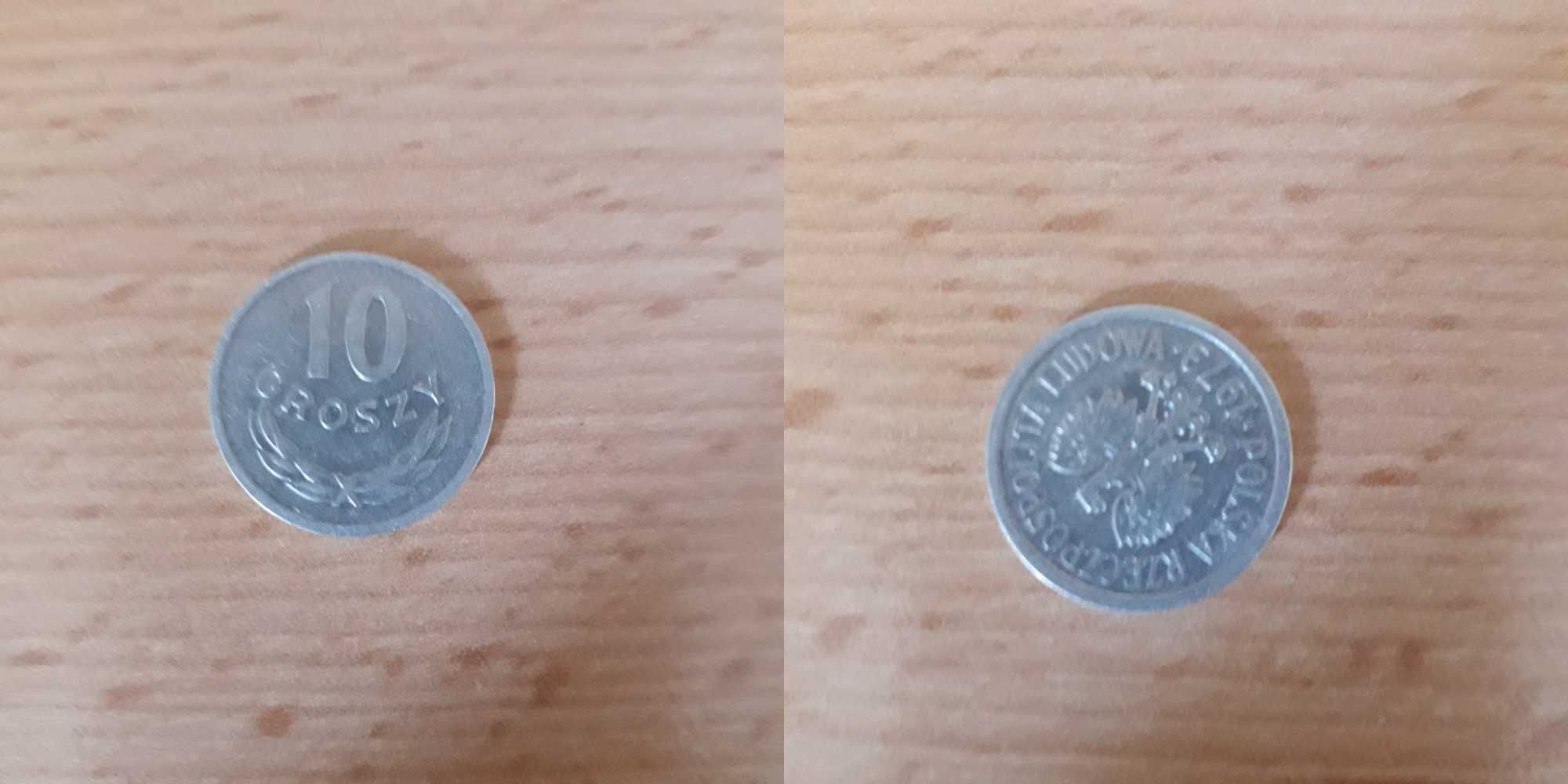 Moneta 10 groszy "skrętka" 225 stopni 1973 roku