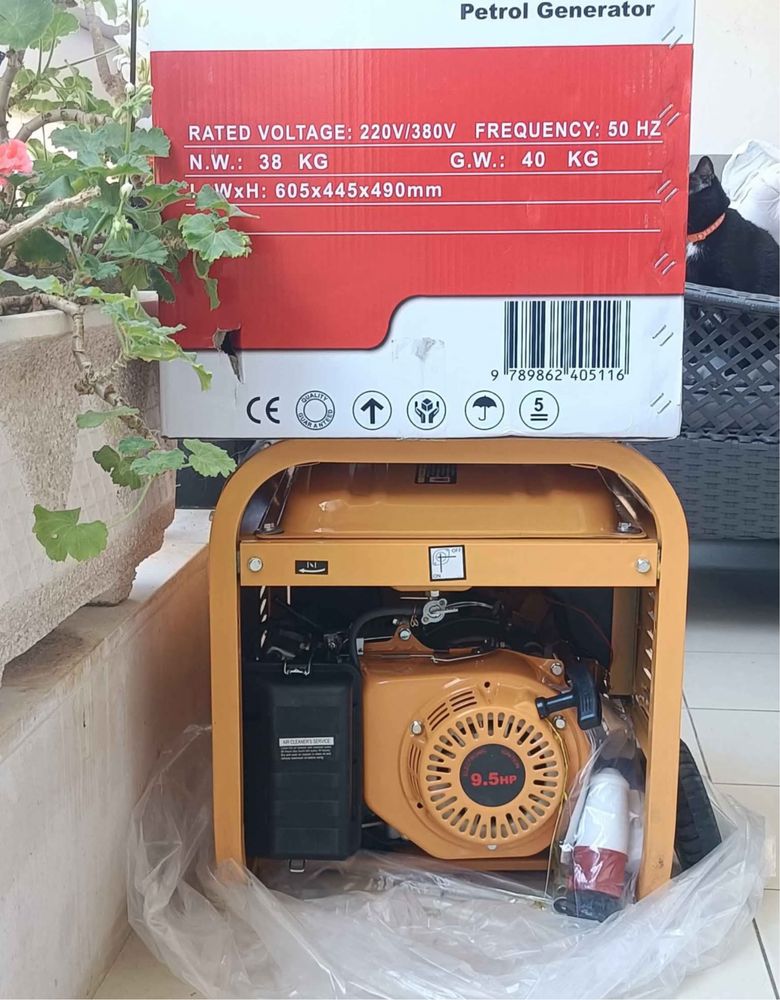 Gerador a gasolina simples com motor a 4 tempos