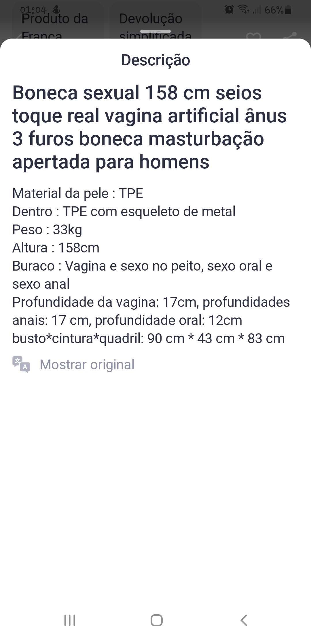 Boneca de sexo realista