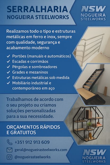 Vendo todo tipo de estrutura metálica, ferro ou inox