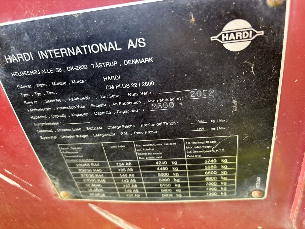 Hardi Comander 2800l, 24m