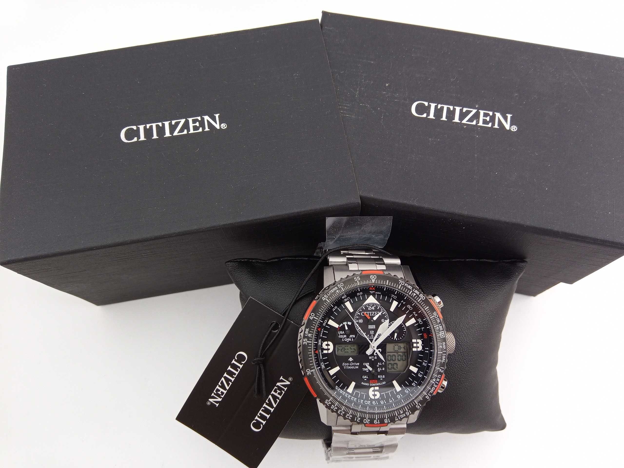 Титановые часы Citizen JY8108-53E радиоконтроль вечник сапфир подствет