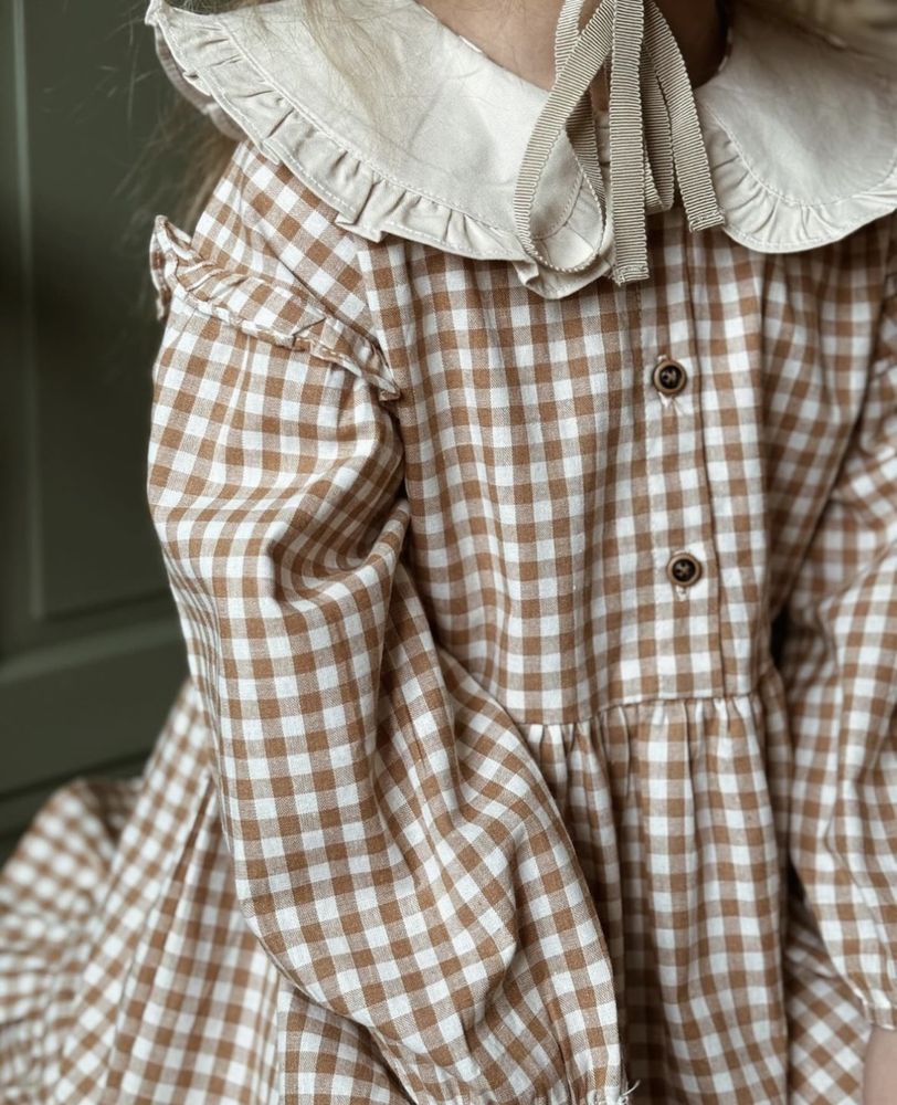 Сукня /плаття на дівчинку в клітинку з комірцем в стилі Zara 80 90 100