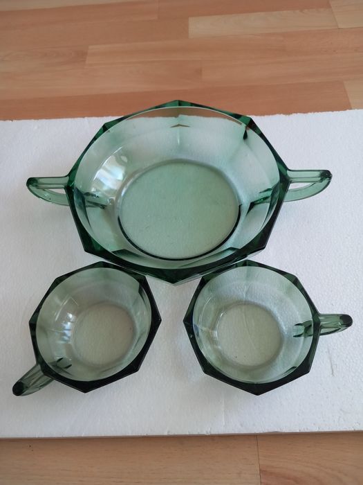 Piękna zabytkowa misa I 2 konfiturówki art deco Niemcy lata 20-30 XX w