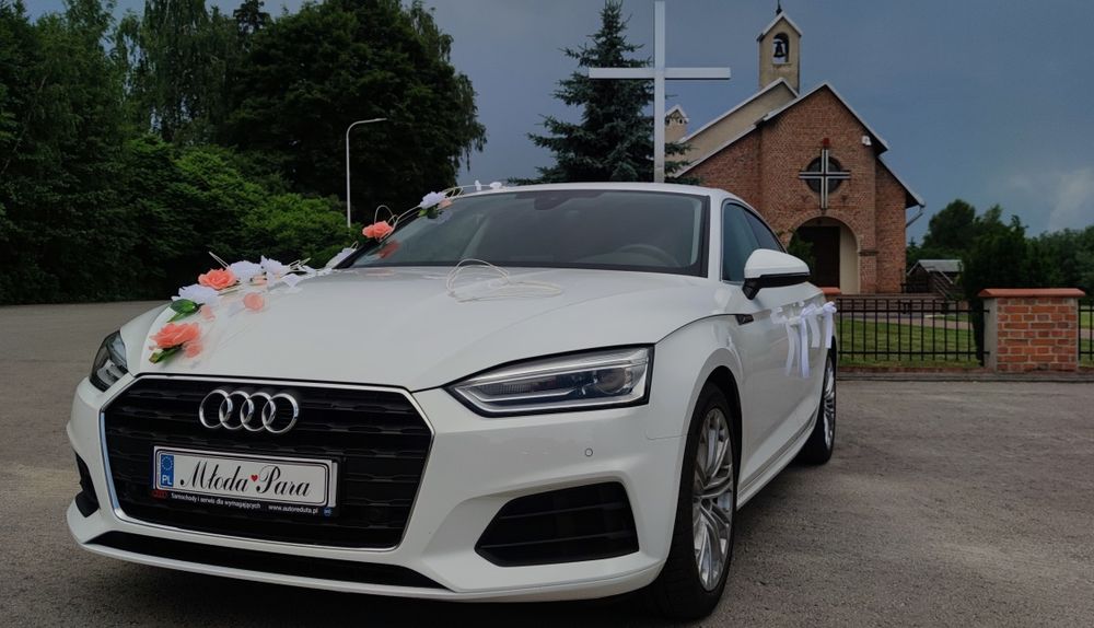 Auto Samochód do ślubu Audi A5 białe sportback