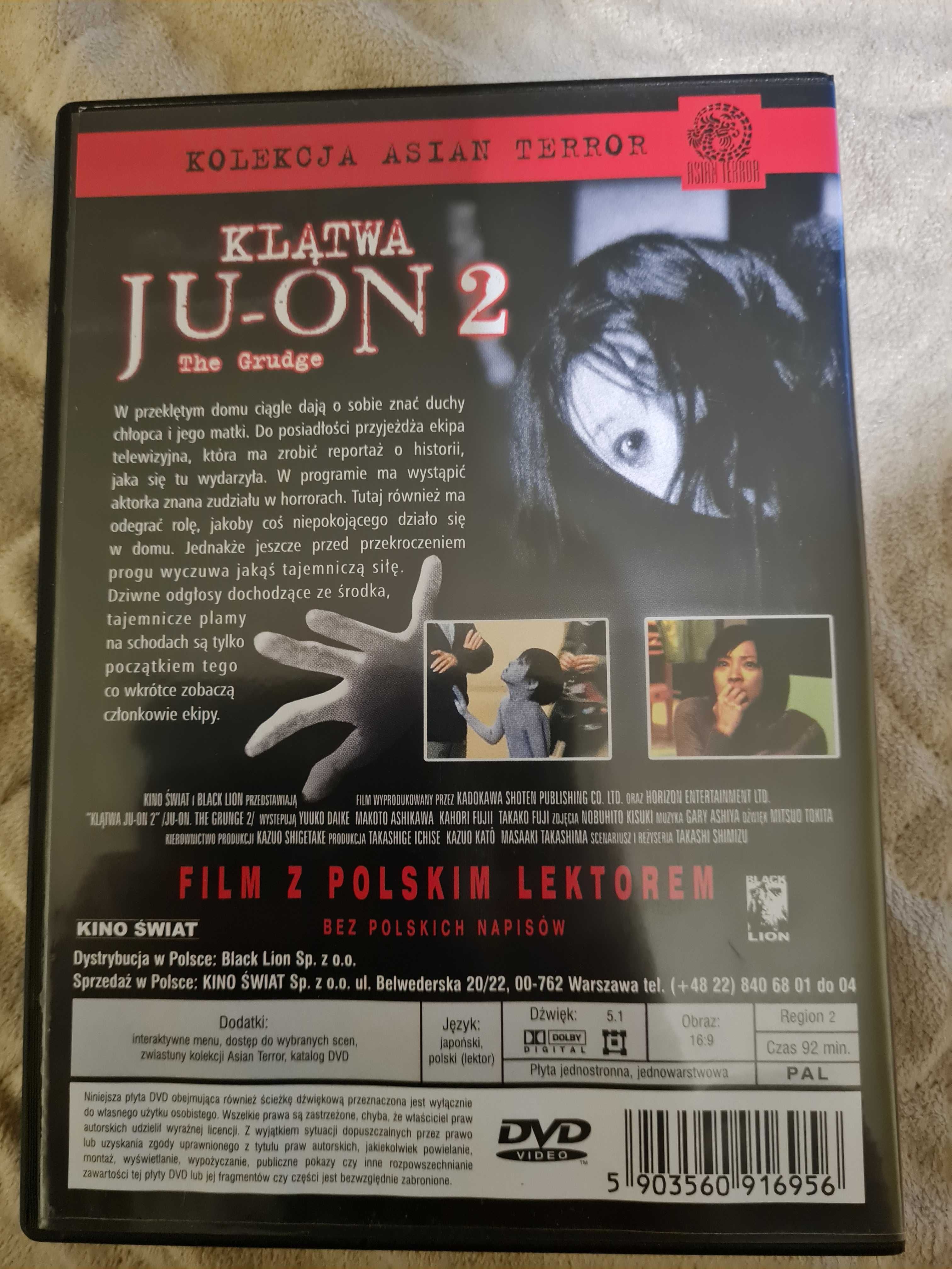 Klątwa Ju-On 2 the grudge płyta DVD
