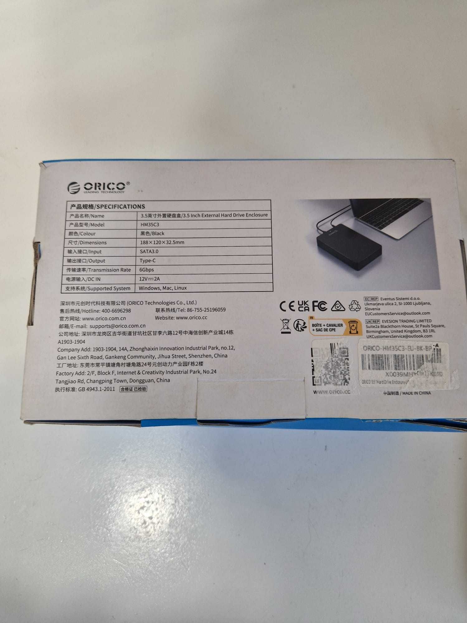 Orico Obudowa dysku SATA 3,5" USB 5Gbps