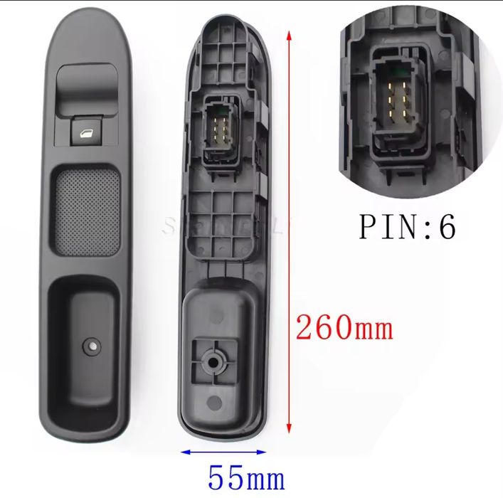 Comando Botão Interruptor Vidros Peugeot 207/207SW/207cc, Citroen C3