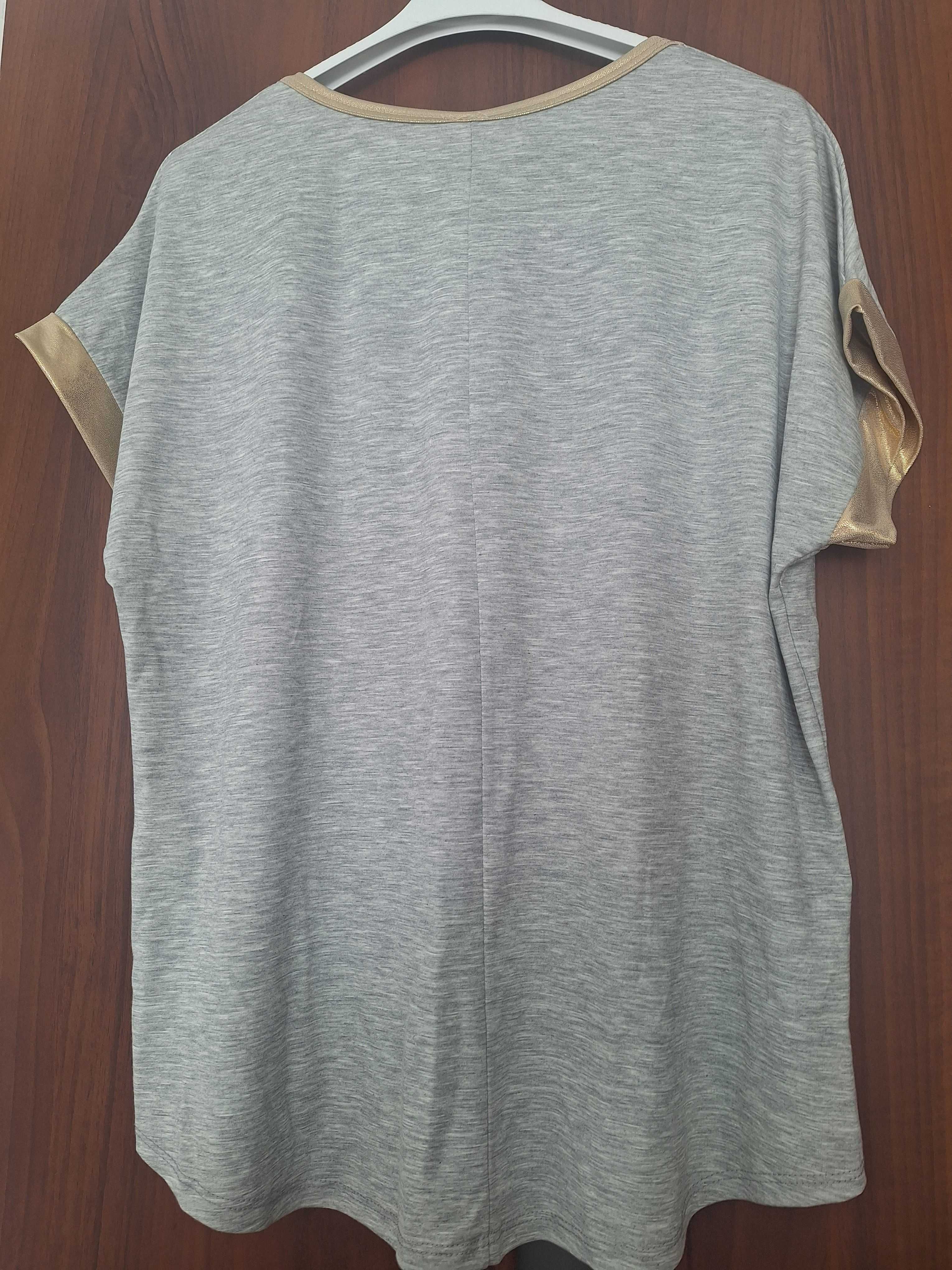 Bluzka krótki rękaw kolor szary roz. L/XL