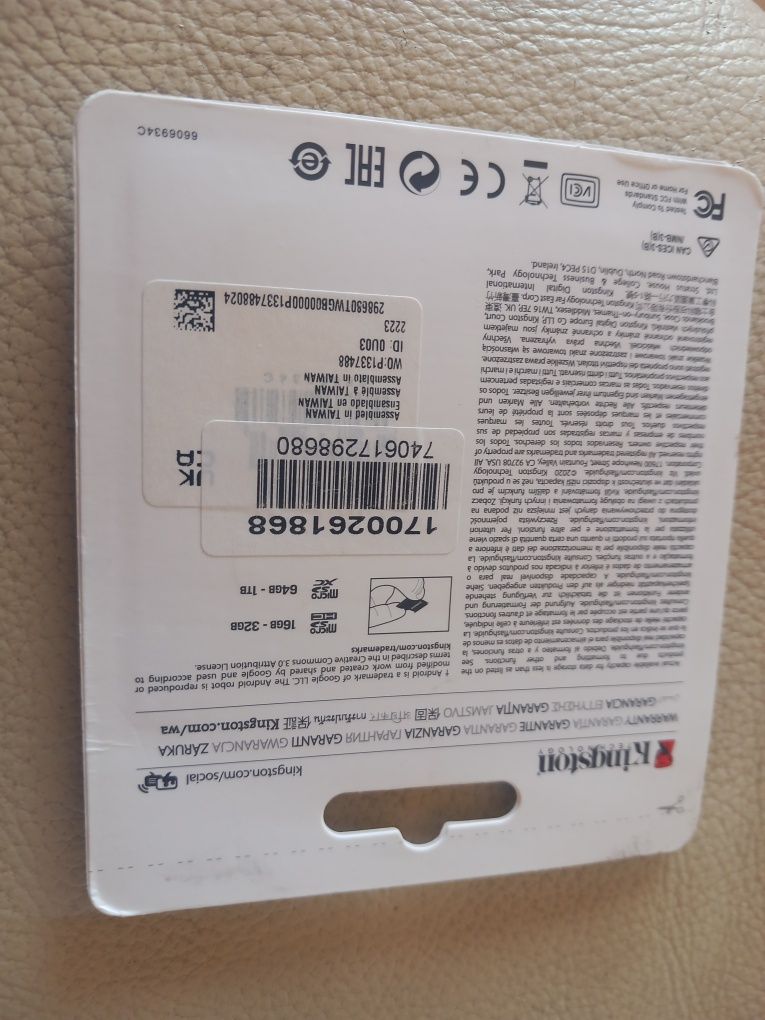 Cartão de memória micro SD Kingston 32 GB