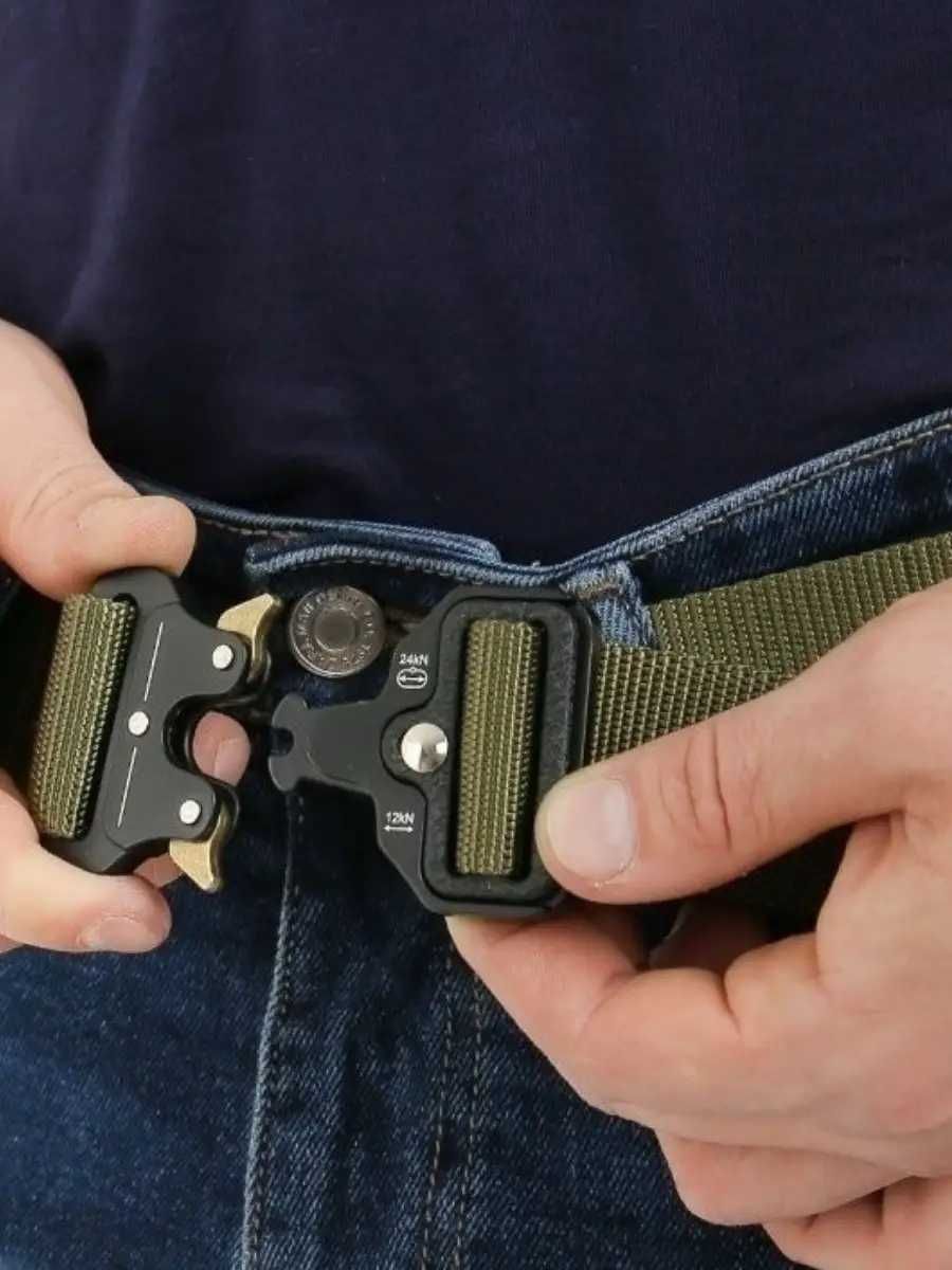 Ремінь тактичний Assault Belt із металевою пряжкою 125 см Зелений