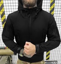•Хит• Тактическая куртка Black Soft Shell на микрофлисе S-3XL