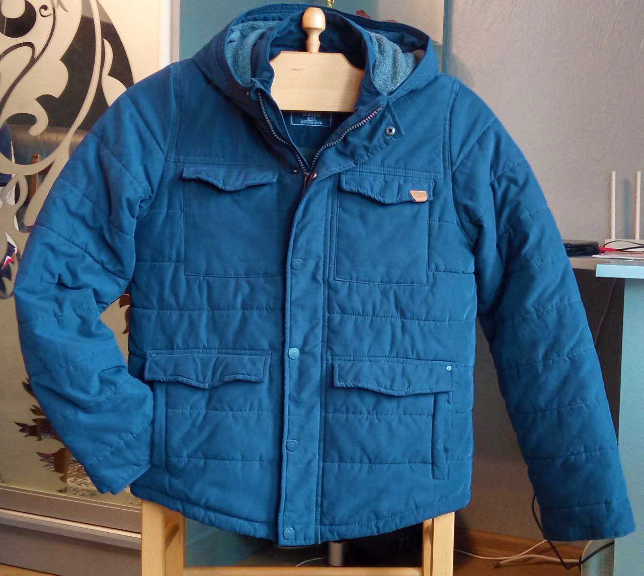 Зимова тепла синя куртка LC Waikiki для хлопчика підлітка 13-14 років