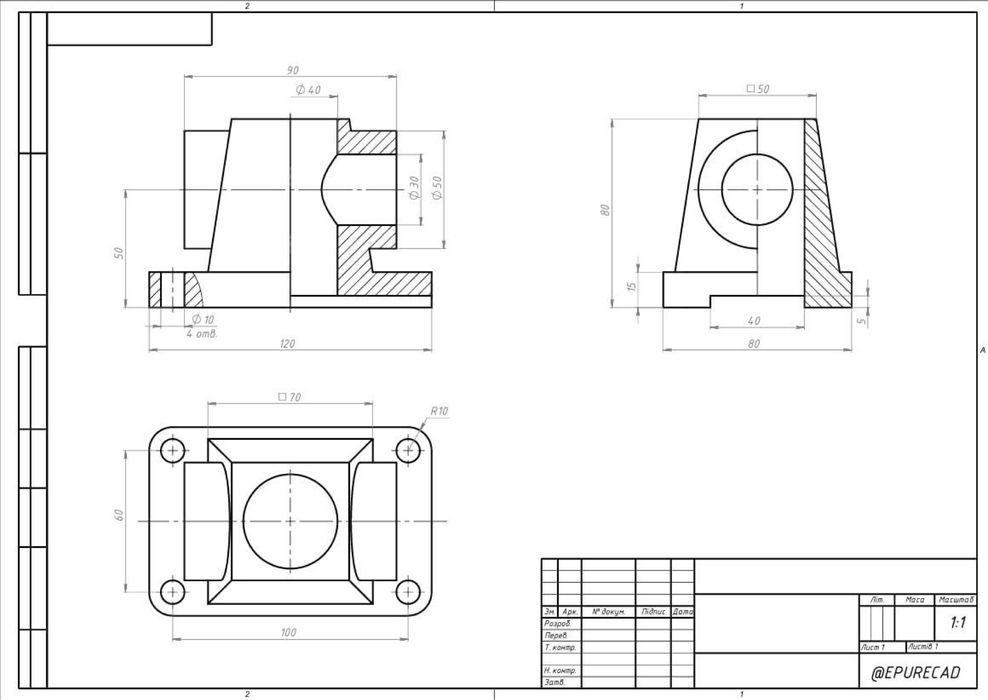 Креслення від руки, у SolidWorks та AutoCAD