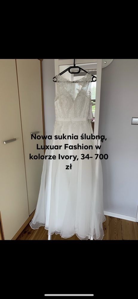 Suknia ślubna Luxuar Fashion kolor Ivory r. 34
