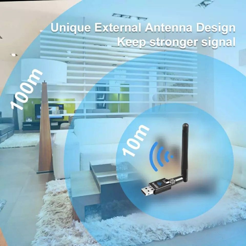 USB Bluetooth 5.1 адаптер с мощной внешней антенной ZEXMTE BT5.1 100m