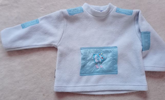 Błękitna bluza polarowa niemowlęca, rozmiar 74