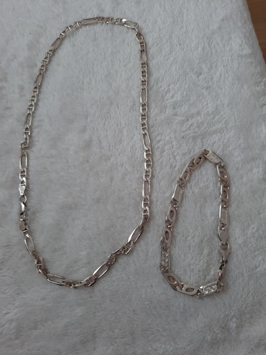 Naszyjnik i bransoletja ze srebra