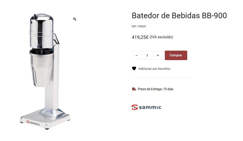 Batedor de Bebidas / Mixer Profissional Sammic BB-900 – Pouco Uso