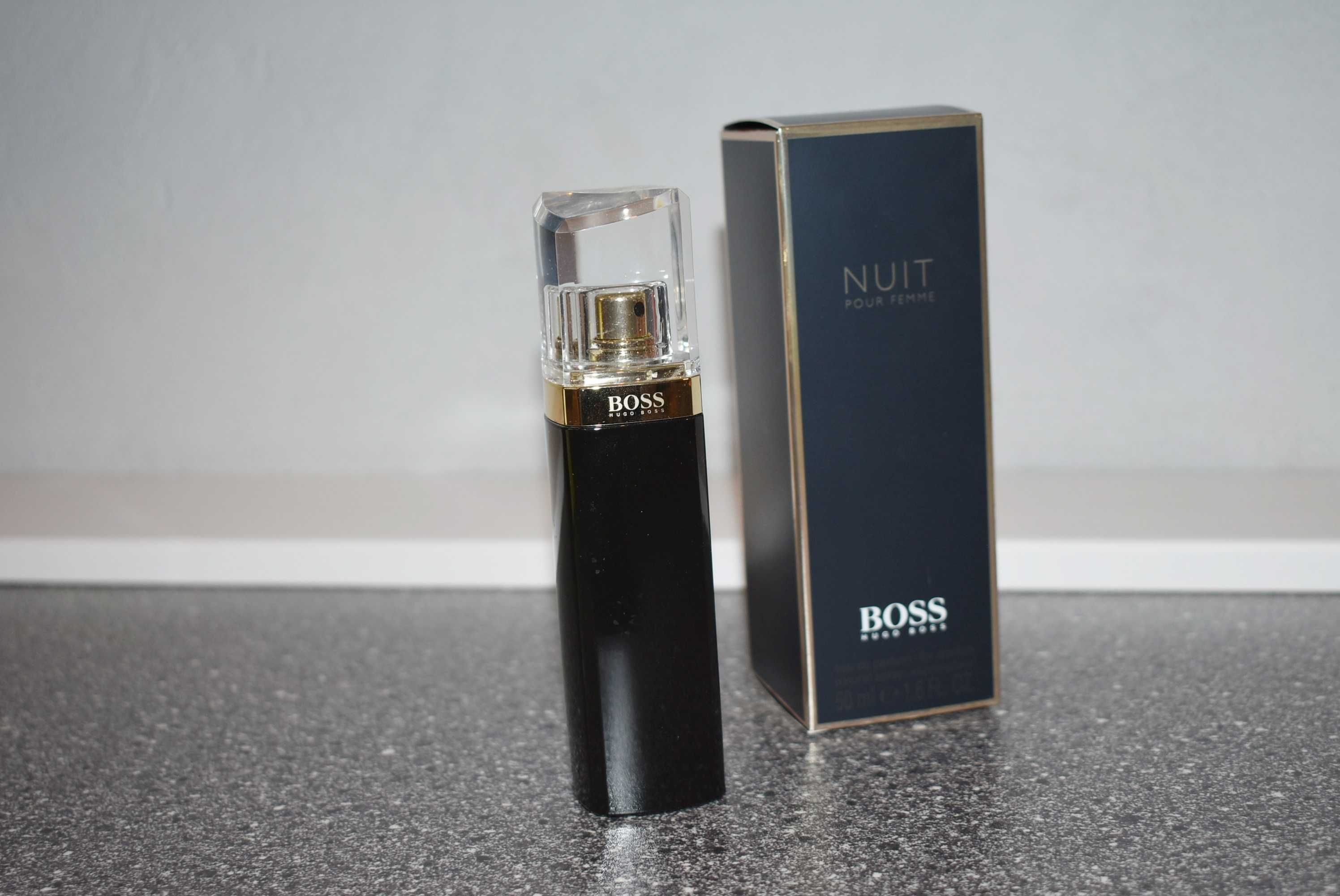 Pusty flakon po perfumie Hugo Boss Nuit Pour Femme + kartonik