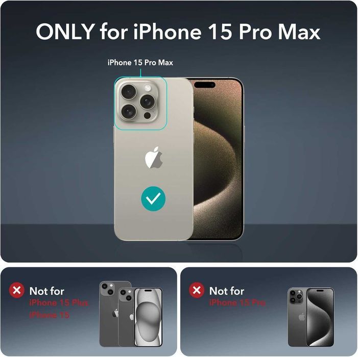 ESR Armor Halolock MagSafe etui iPhone 15 Pro Max 360 1x szkło aparat