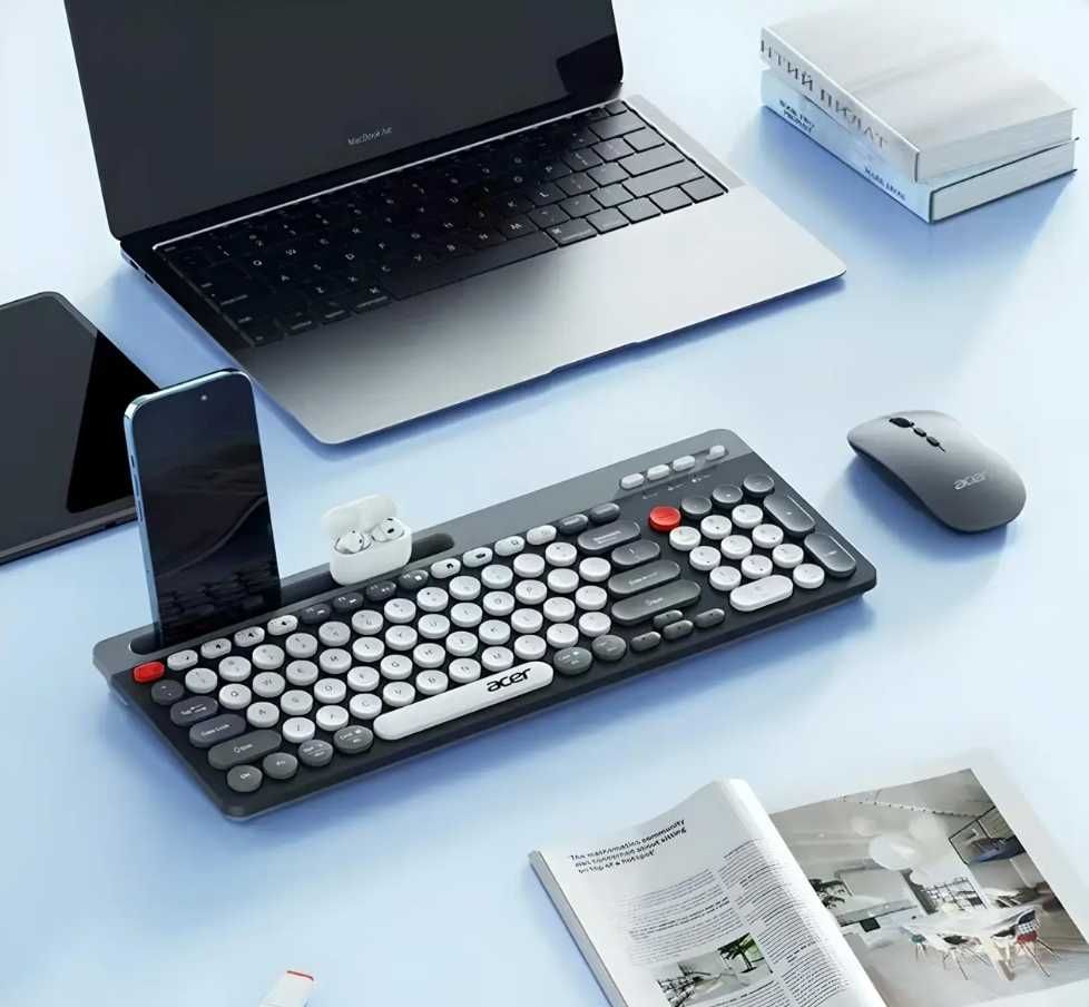 ACER OKR215 Бездротова клавіатура + мишка + Наліпки з Кирилецею! TypeC