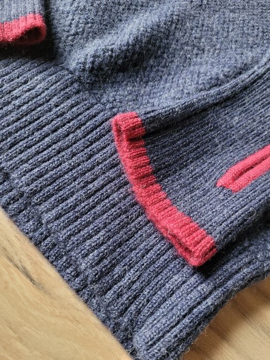 Sweter r L 100proc wełna golf zamek Heldre Insideout termiczny gruby