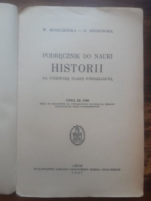 "Podręcznik do nauki historii". Lwów 1937