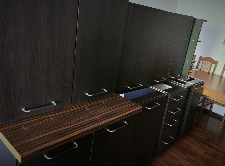 Meble kuchenne zestaw brąz wenge