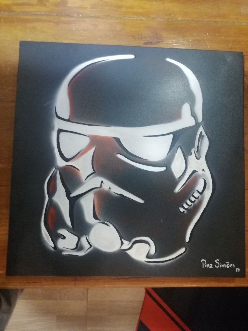 Imagem da Star Wars Stormtrooper em alumínio pintado à mão e assinado!