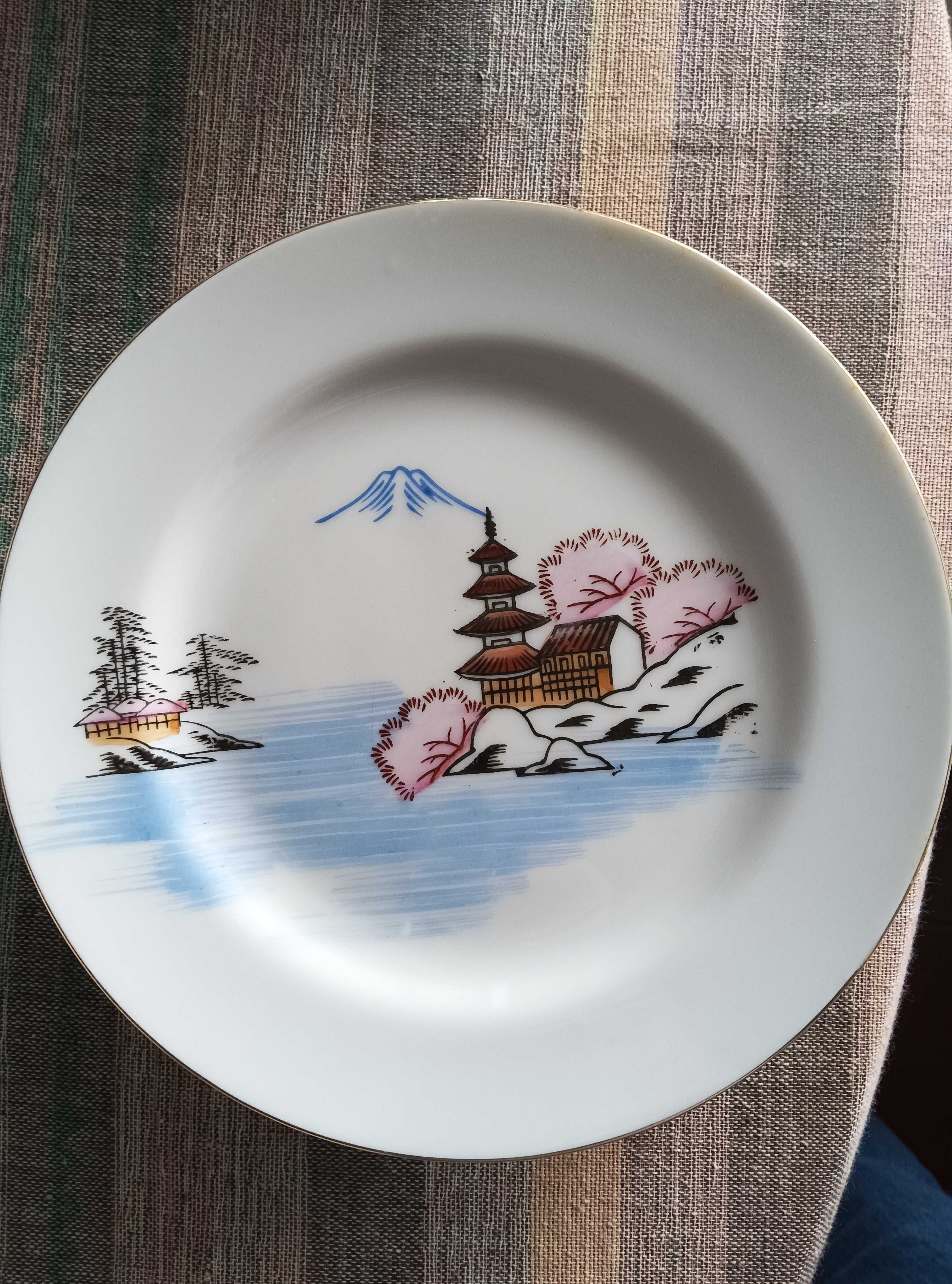 Serviço de chá japonês em porcelana