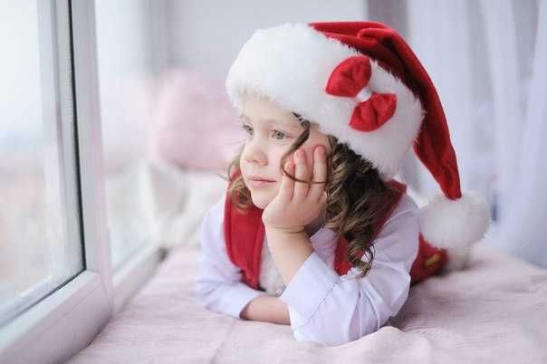 Дитяча шапка Санта Клауса червона з бантиком Від 0 до 12 років Україна