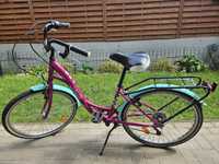 Rower miejski 24' różowo-miętowy