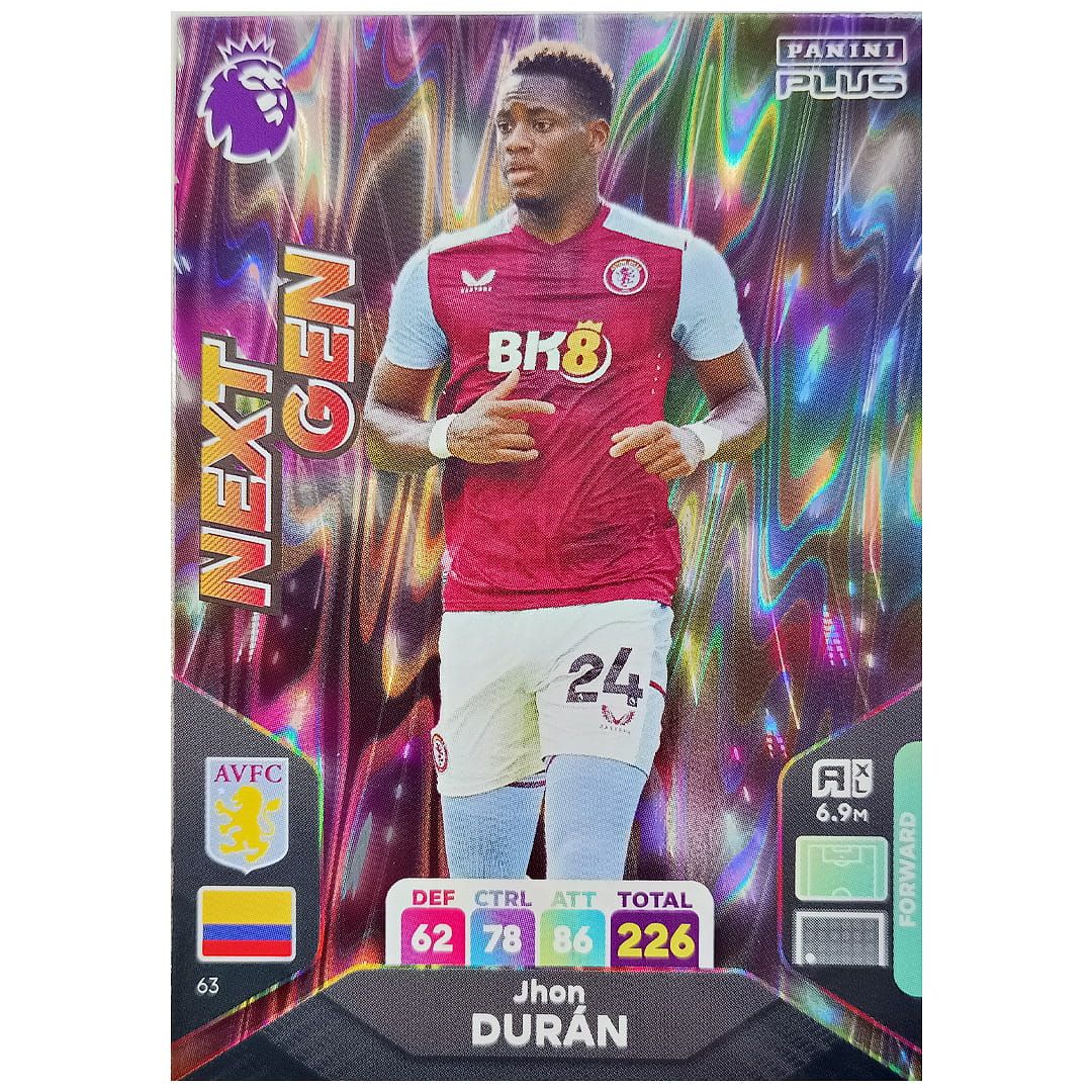 Karta Panini 63 Premier League 2024 Plus Jhon Duran Next Gen