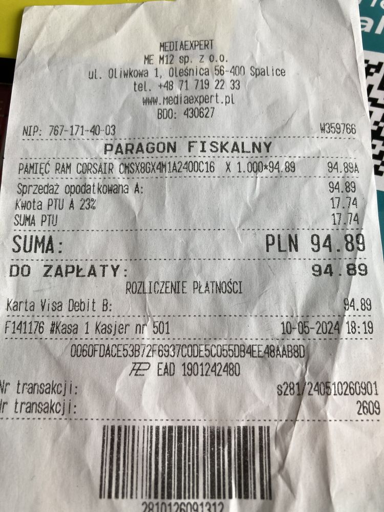 Karta pamięci do laptopa 8 GB DDR4
