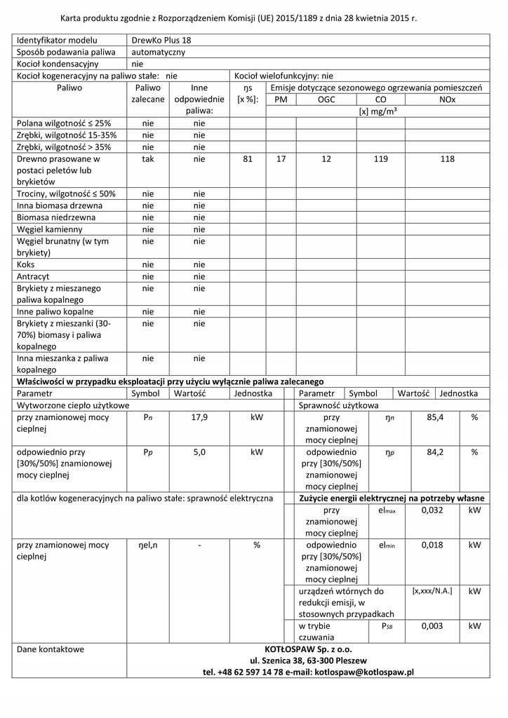 DrewKo Plus – kocioł pelletowy 18 kW